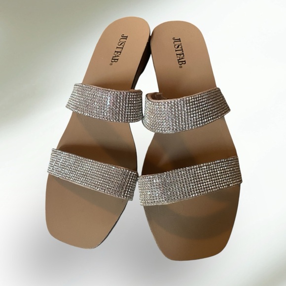 NWOT! Sandals with Embellished Straps - Picture 2 of 9